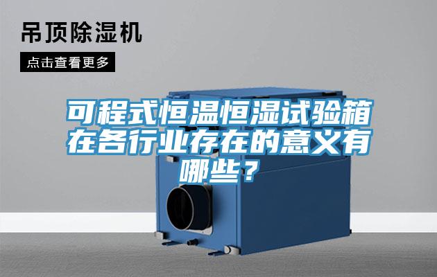 可程式恒溫恒濕試驗(yàn)箱在各行業(yè)存在的意義有哪些？