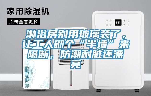 淋浴房別用玻璃裝了，讓工人砌個“半墻”來隔斷，防潮耐臟還漂亮
