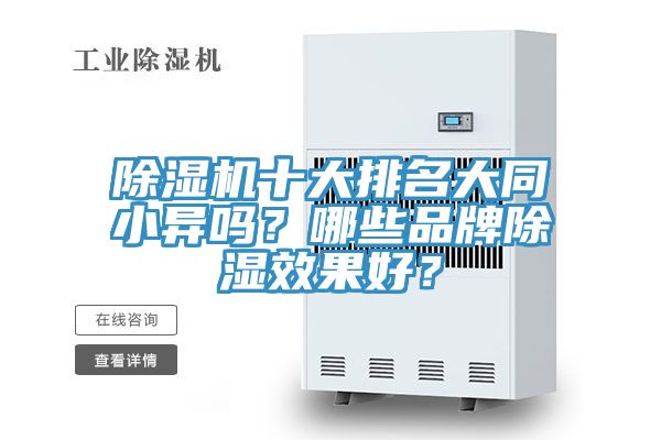 除濕機(jī)十大排名大同小異嗎？哪些品牌除濕效果好？